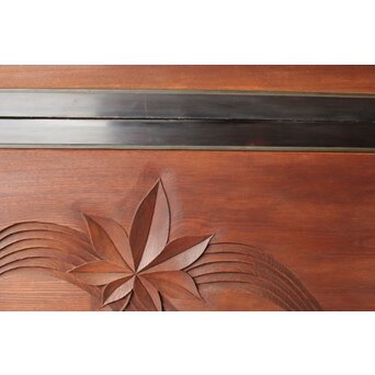 竜田川 欅一枚板木彫欄間 2枚1組　R0443Y 