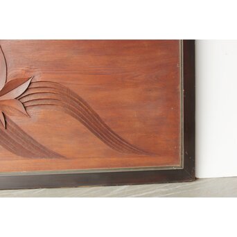 竜田川 欅一枚板木彫欄間 2枚1組　R0443Y 