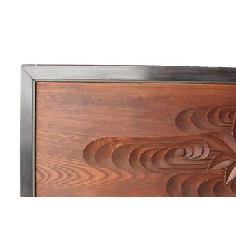 竜田川 欅一枚板木彫欄間 2枚1組　R0443Y 