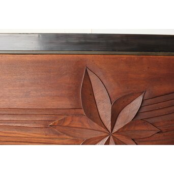 竜田川 欅一枚板木彫欄間 2枚1組　R0443Y 