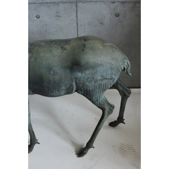 銅製 牡鹿女鹿置物　M438 