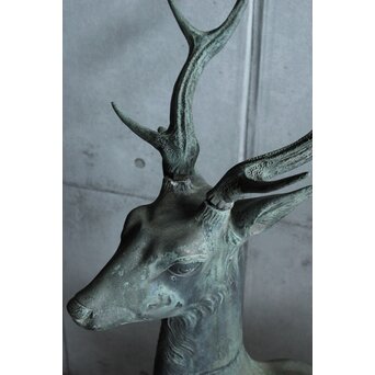 銅製 牡鹿女鹿置物　M438 