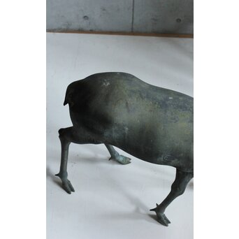 銅製 牡鹿女鹿置物　M438 