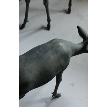 銅製 牡鹿女鹿置物　M438 