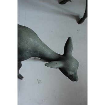 銅製 牡鹿女鹿置物　M438 