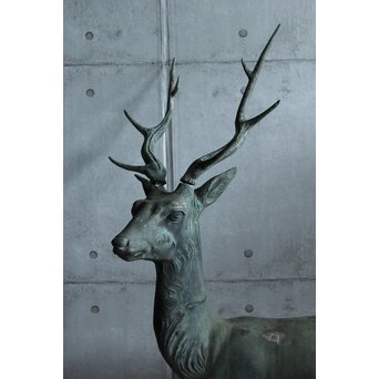 銅製 牡鹿女鹿置物　M438 