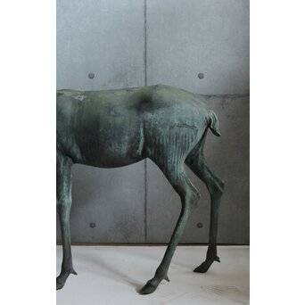 銅製 牡鹿女鹿置物　M438 