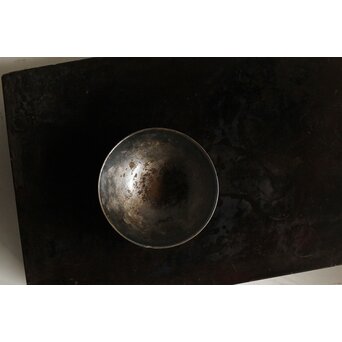 雲林院宝山/寶山 銀彩南蛮丸形 菓子器 　P502