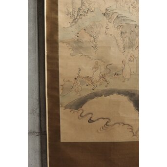 風外本高 禅画 五百羅漢図 紙本掛軸　Z562 