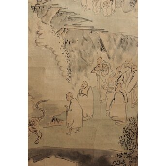 風外本高 禅画 五百羅漢図 紙本掛軸　Z562 