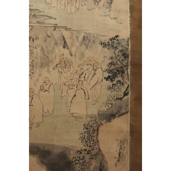 風外本高 禅画 五百羅漢図 紙本掛軸　Z562 