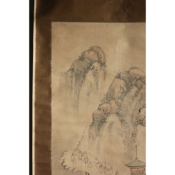 風外本高 禅画 五百羅漢図 紙本掛軸　Z562 