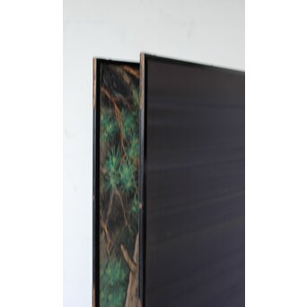 堀田秀叢 鷹松図 一双 銀屏風　Z563 