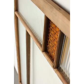 中型 花黄色ガラス戸　GD0251 