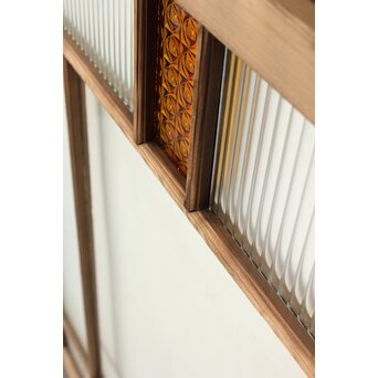 中型 花黄色ガラス戸　GD0251 