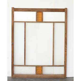 中型 花黄色ガラス戸　GD0251 