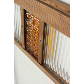 中型 花黄色ガラス戸　GD0251 