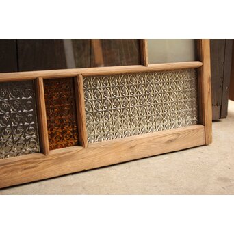 中型 花黄色ガラス戸　GD0251 