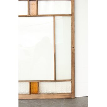 中型 花黄色ガラス戸　GD0251 