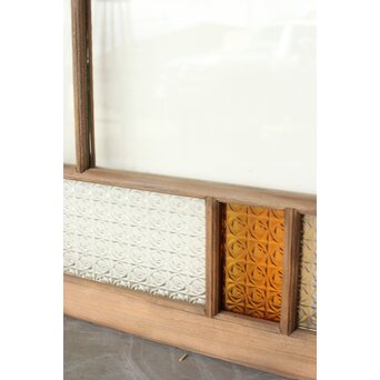 中型 花黄色ガラス戸　GD0251 