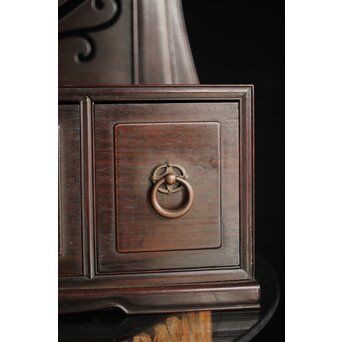 太田萬吉作か 指物唐木鏡台　X474 