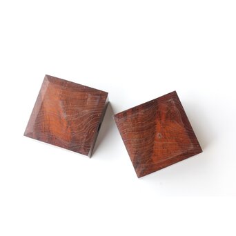 太田萬吉作か 指物 御蔵島製桑か 煙草盆 一対　X475 