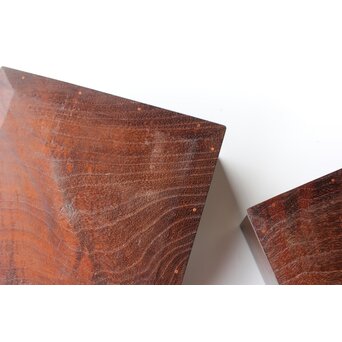 太田萬吉作か 指物 御蔵島製桑か 煙草盆 一対　X475 