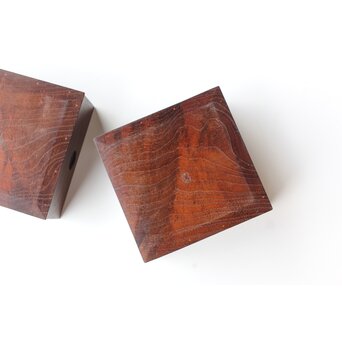 太田萬吉作か 指物 御蔵島製桑か 煙草盆 一対　X475 