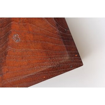 太田萬吉作か 指物 御蔵島製桑か 煙草盆 一対　X475 