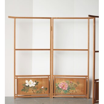 石丸僊洲/春翠 衣桁 衝立 2枚1組　X564 