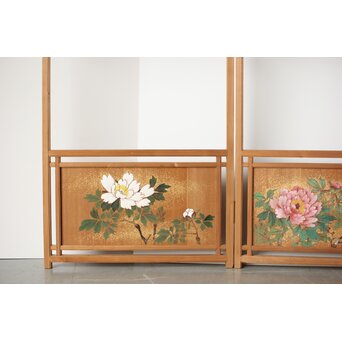 石丸僊洲/春翠 衣桁 衝立 2枚1組　X564 