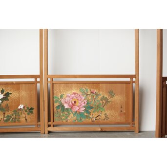 石丸僊洲/春翠 衣桁 衝立 2枚1組　X564 