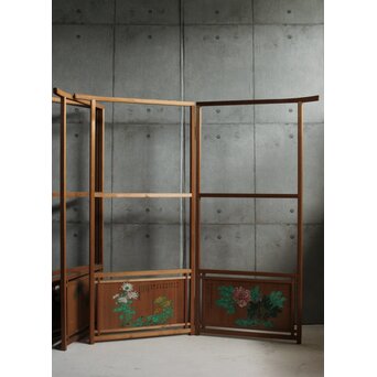 石丸僊洲/春翠 衣桁 衝立 2枚1組　X564