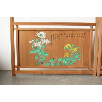 石丸僊洲/春翠 衣桁 衝立 2枚1組　X564 