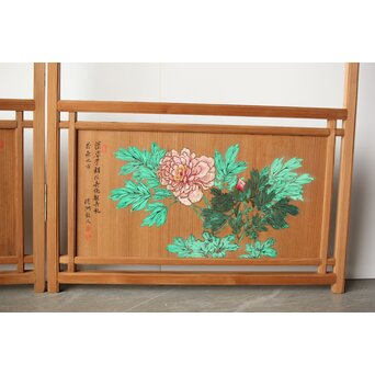 石丸僊洲/春翠 衣桁 衝立 2枚1組　X564 