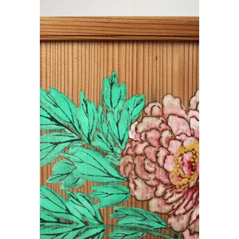 石丸僊洲/春翠 衣桁 衝立 2枚1組　X564 