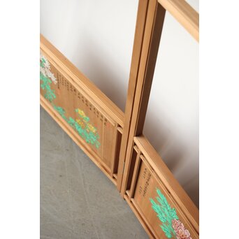 石丸僊洲/春翠 衣桁 衝立 2枚1組　X564 