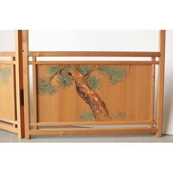 石丸僊洲/春翠 衣桁 衝立 2枚1組　X564 