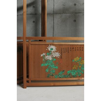 石丸僊洲/春翠 衣桁 衝立 2枚1組　X564 