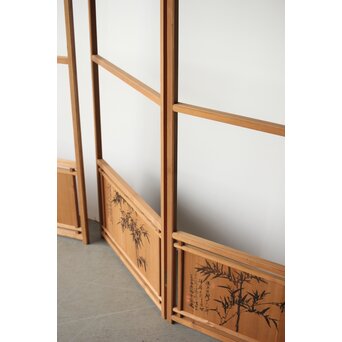 石丸僊洲/春翠 衣桁 衝立 2枚1組　X564 