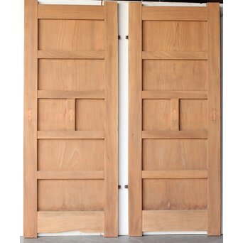 欅一枚板 門扉一対　W0179 ウラ