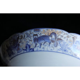 幻の明治伊万里「精磁会社謹製」獣紋色絵 高坏　P504 