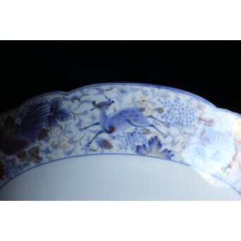 幻の明治伊万里「精磁会社謹製」獣紋色絵 高坏　P504 