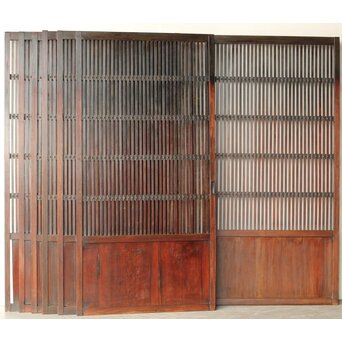 煤飴色 時代松格子戸　L1147