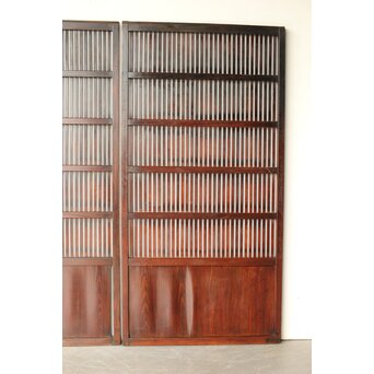 煤飴色 時代松格子戸　L1147 