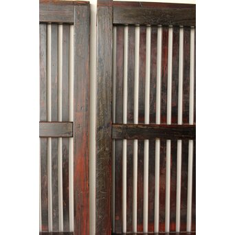 煤飴色 時代松格子戸　L1147 