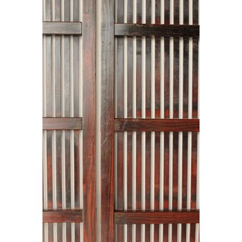 煤飴色 時代松格子戸　L1147 