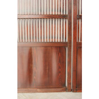 煤飴色 時代松格子戸　L1147 