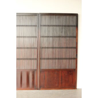 煤飴色 時代松格子戸　L1147 