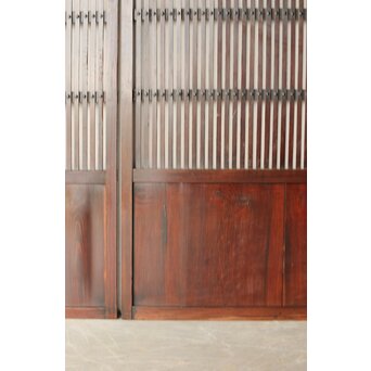 煤飴色 時代松格子戸　L1147 